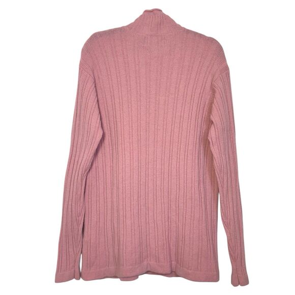 EQUORIAN Heritage Lambswool Cable Knit Sweater Size M Pink Preppy Academia Fall - Picture 2 of 6